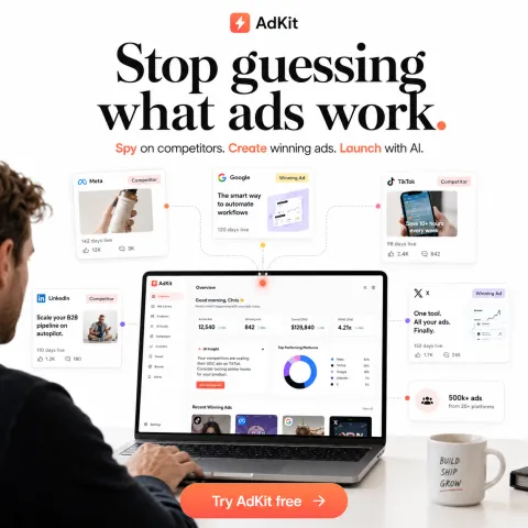 AdKit — spy on competitors, create winning ads, launch with AI